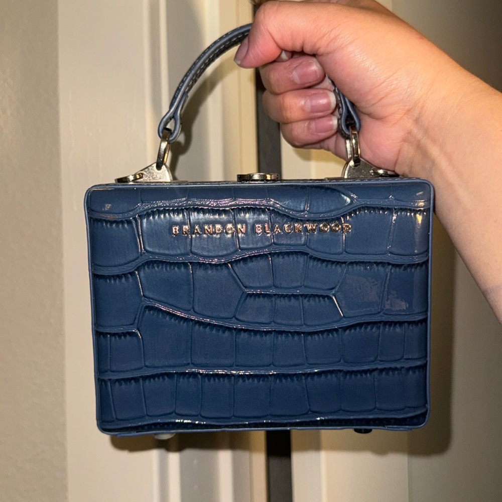 Blue crocodile Brandon Blackwood purse